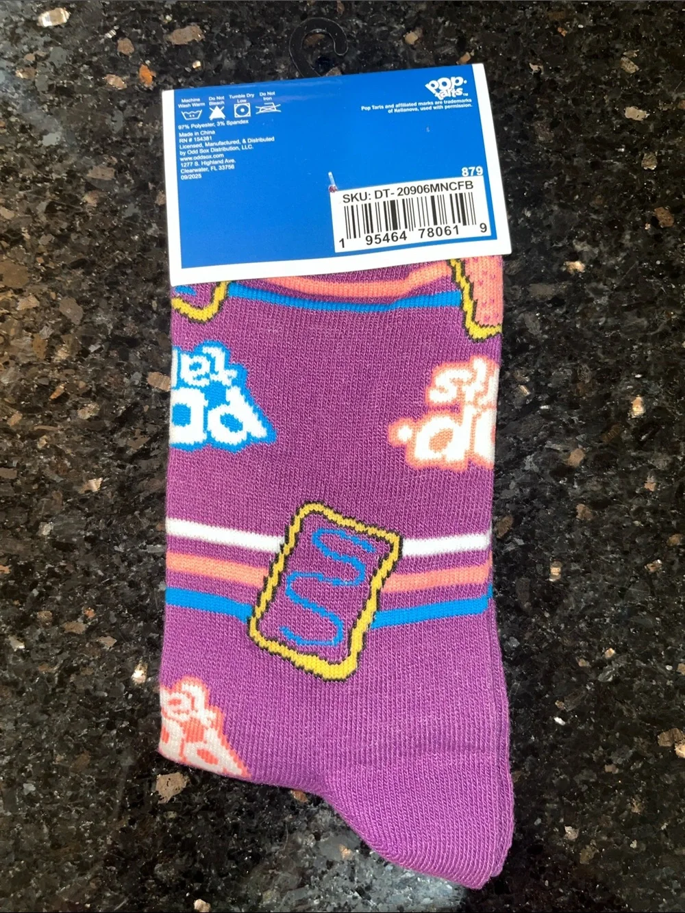 Pop-Tarts Purple Crew Socks with Pastry Motif